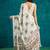 Cream crepe digital printed ready to wear saree