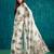Cream crepe digital printed ready to wear saree