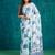 Blue crepe digital printed ready to wear saree