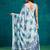 Blue crepe digital printed ready to wear saree