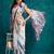 Wine crepe digital printed ready to wear saree