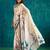 Cream crepe digital printed ready to wear saree