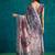 Peach crepe digital printed ready to wear saree