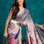 Peach crepe digital printed ready to wear saree