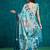 Blue crepe digital printed ready to wear saree