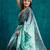 Green crepe printed ready to wear saree