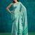 Green crepe printed ready to wear saree