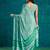 Green crepe printed ready to wear saree