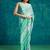 Green crepe printed ready to wear saree