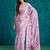 Purple crepe printed ready to wear saree