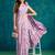 Purple crepe printed ready to wear saree