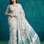 Grey crepe printed ready to wear saree