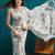 Grey crepe printed ready to wear saree