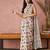 Cream crepe printed ready to wear saree