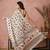 Cream crepe printed ready to wear saree