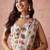 Cream crepe printed ready to wear saree