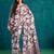 Maroon crepe printed ready to wear saree