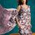 Maroon crepe printed ready to wear saree