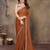 Brown georgette solid saree