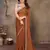 Brown georgette solid saree