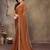 Brown georgette solid saree