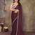 Coffee georgette solid saree