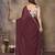 Coffee georgette solid saree