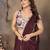 Coffee georgette solid saree