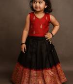 Black soft pure zari weaving pattu pavadai