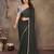Green georgette solid saree