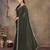 Green georgette solid saree