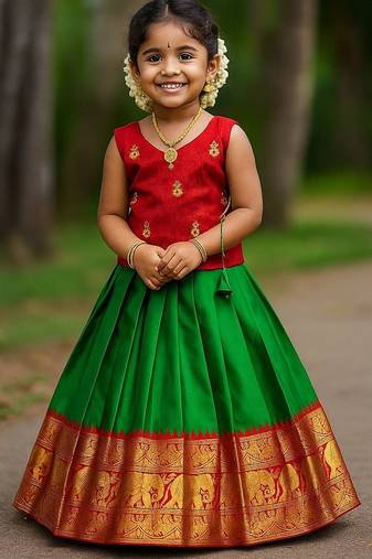 Perrot soft silk pure zari weaving ready to wear lehenga choli