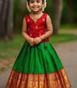 Perrot soft silk pure zari weaving ready to wear lehenga choli