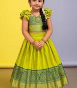 Parrot soft silk pavadai set lehenga choli