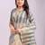 Green organza woven patta saree