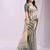 Green organza woven patta saree