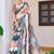 Multi printed linen cotton saree