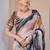 Multi printed linen cotton saree