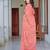 Pink printed linen cotton saree