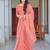 Pink printed linen cotton saree