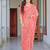 Pink printed linen cotton saree