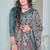 Grey printed linen cotton saree