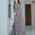 Grey printed linen cotton saree