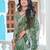 Pista printed linen cotton saree