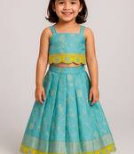 Skyblue soft silk lehenga choli