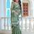 Pista printed linen cotton saree