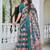 Multi printed linen cotton saree