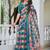 Multi printed linen cotton saree