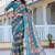 Multi printed linen cotton saree