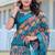 Multi printed linen cotton saree